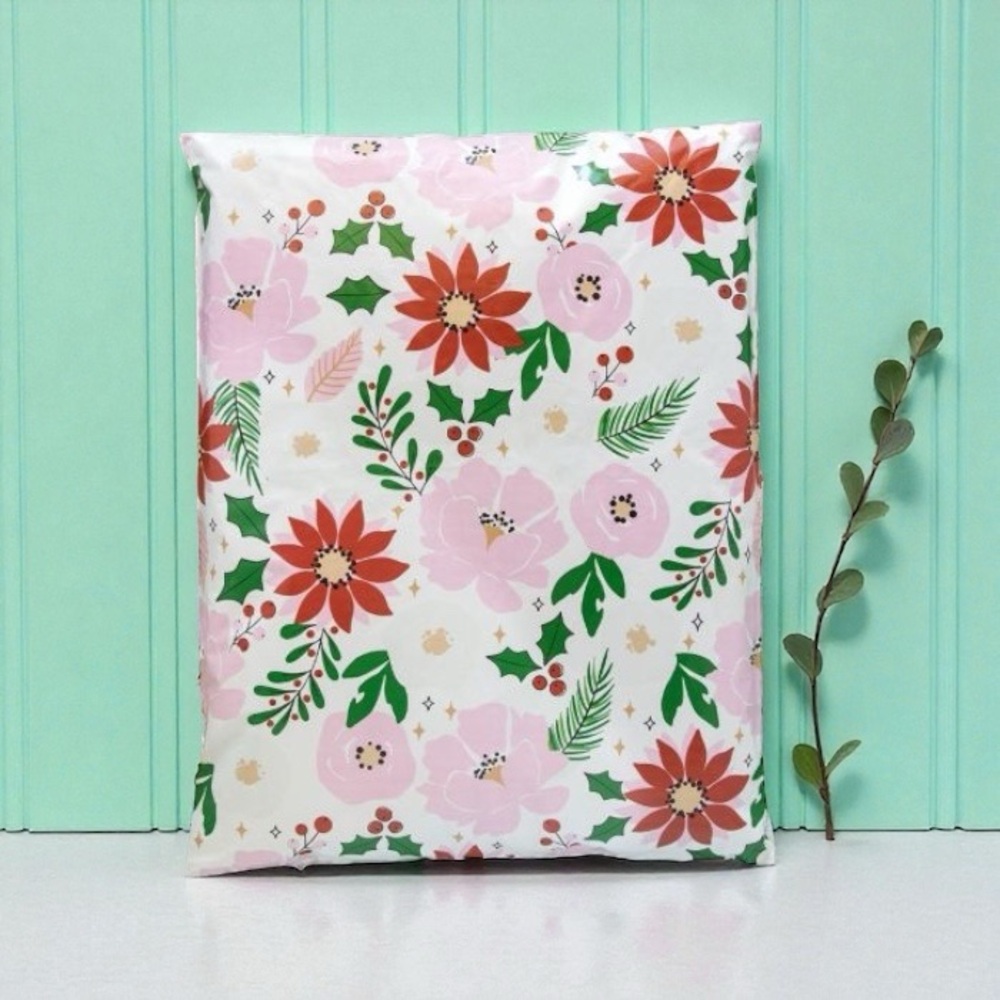 Festive Floral Poly Mailers 19x24 Pack of 10 - Picture 2 of 11